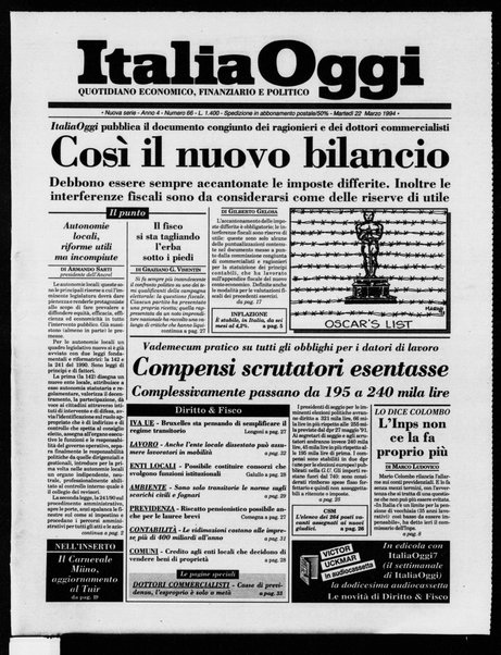 Italia oggi : quotidiano di economia finanza e politica